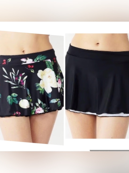 Nine West Other - NWT Nine West Reversible Black Floral Swim Skirt